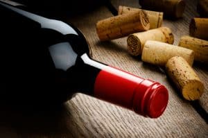 Wine bottle with corks