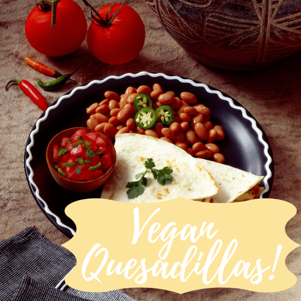 gluten free vegan bean and cheese quesadilla