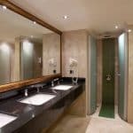 clean commercial bathroom