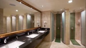 clean commercial bathroom