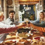 Thanksgiving Dinner in a Vacation Cabin